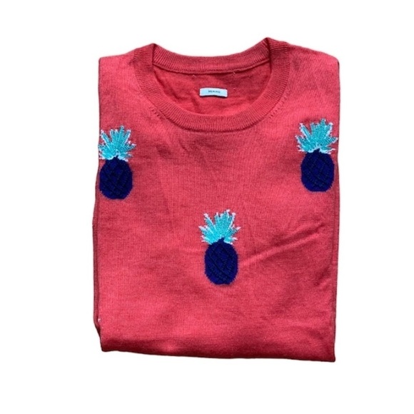 Vineyard Vines Woman’s Merino Wool Coral Sweater with Pineapple Motif, Small? - Picture 3 of 7